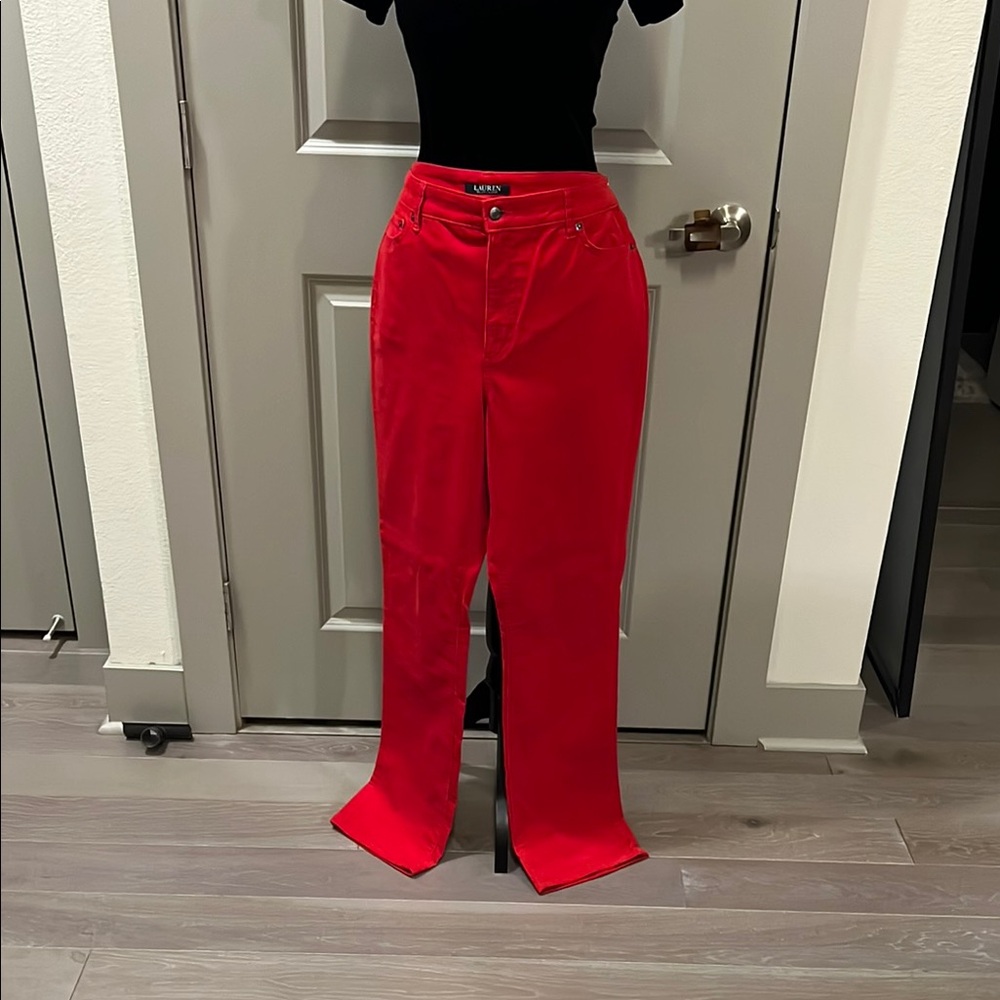 NWOT Lauren Ralph Lauren Red Boot Cut Pants